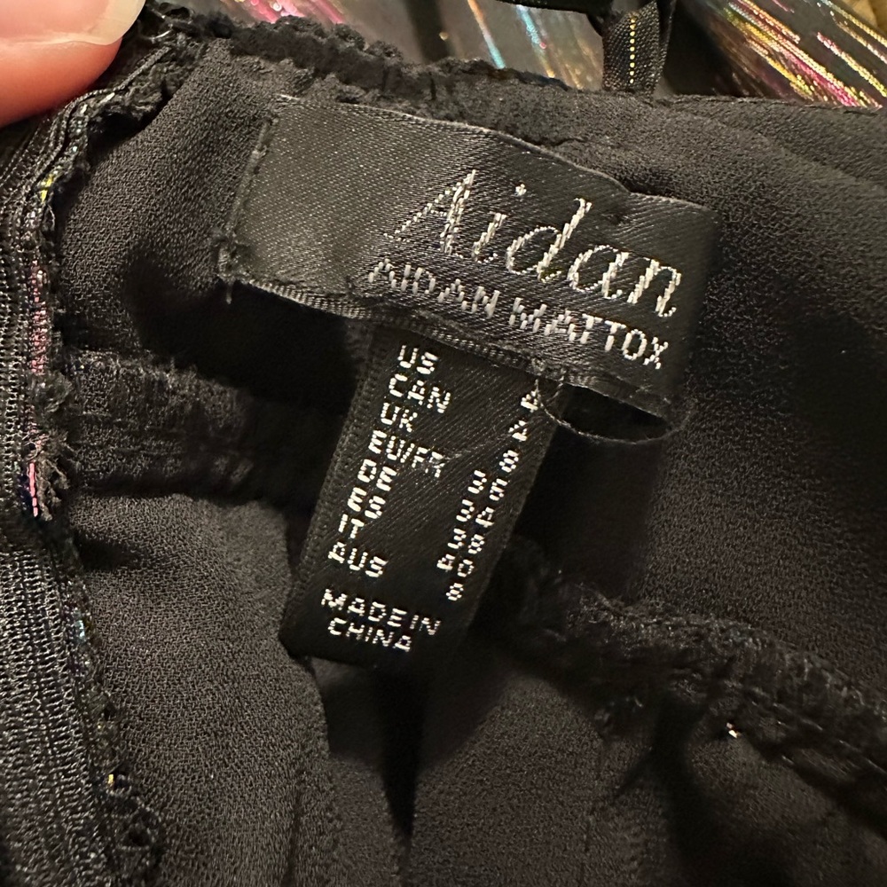 Aidan by Aidan Mattox Black Dress with Metalic Colors - Picture 15 of 15